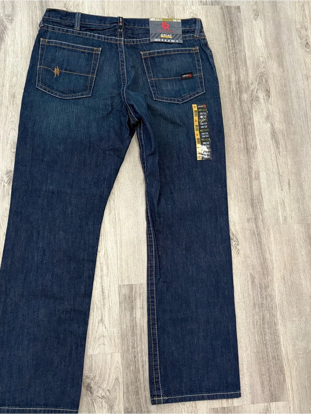 Ariat FR M5 Slim Straight Jeans 38x32 CAT 2 Flame Resistant Work Pants Dark New